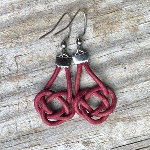 Leather knot earrings